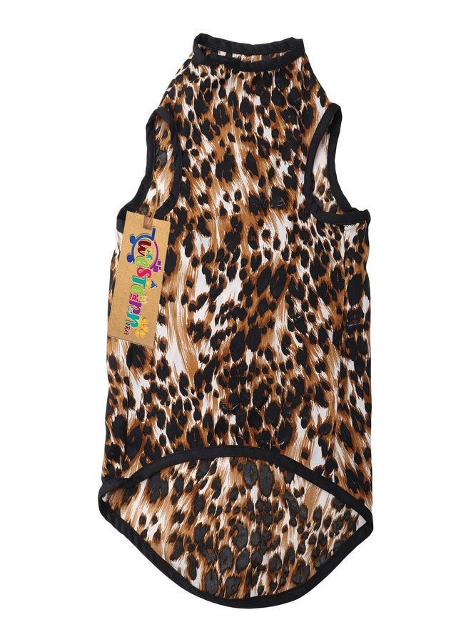 Western Era Funky Soft Cotton Dog T-Shirt | Comfortable & Breathable Dog Clothing | Stylish Sleeveless Vest Pet Outfit (XSmall - 12inches, Cheetah Print) - Image 4
